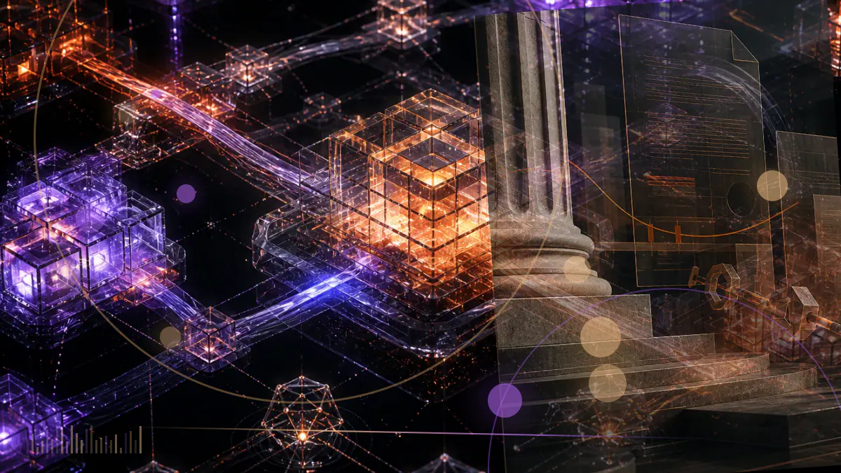 Conceptual visualization of Ethereum validator nodes sharing diminishing staking rewards across an expanding network