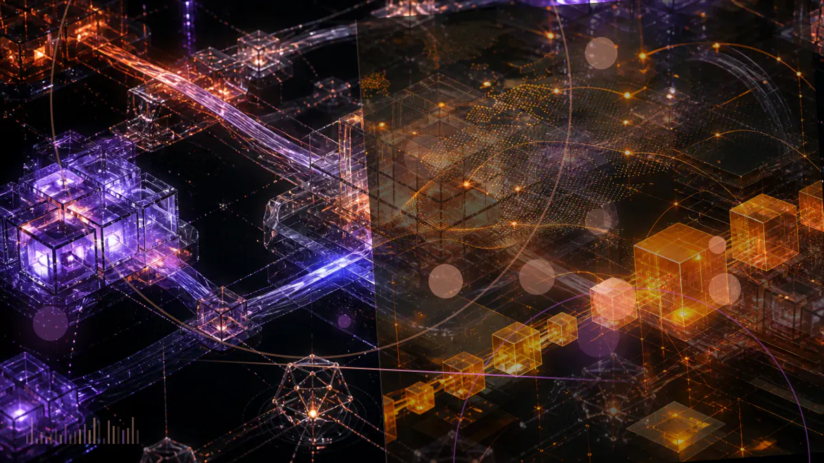 Conceptual illustration of bitcoin collateral connecting to an Ethereum-based peer-to-peer lending contract