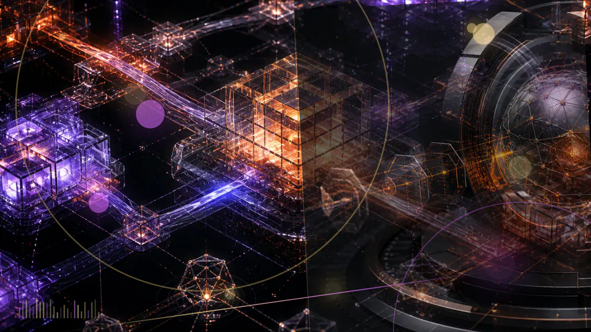 Conceptual illustration of eToro shares entering a Nasdaq-style market display beside cryptocurrency and traditional-asset symbols