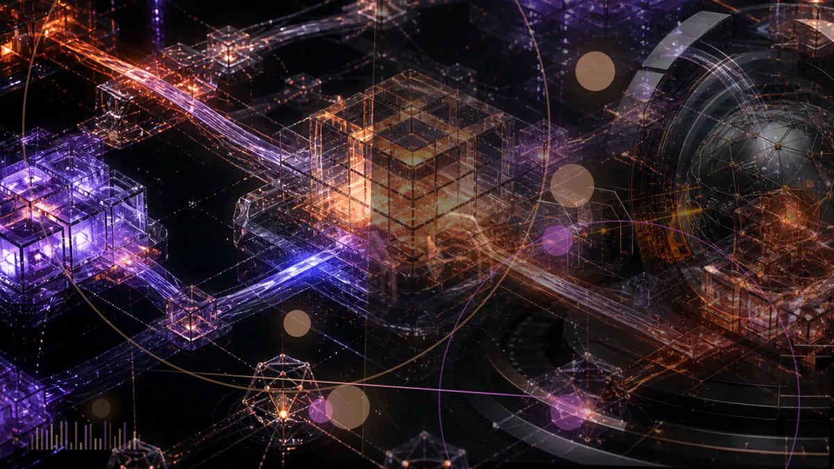 Conceptual illustration of the European Parliament, a regulatory document and a proof-of-work blockchain network representing the March 14, 2022 MiCA committee vote