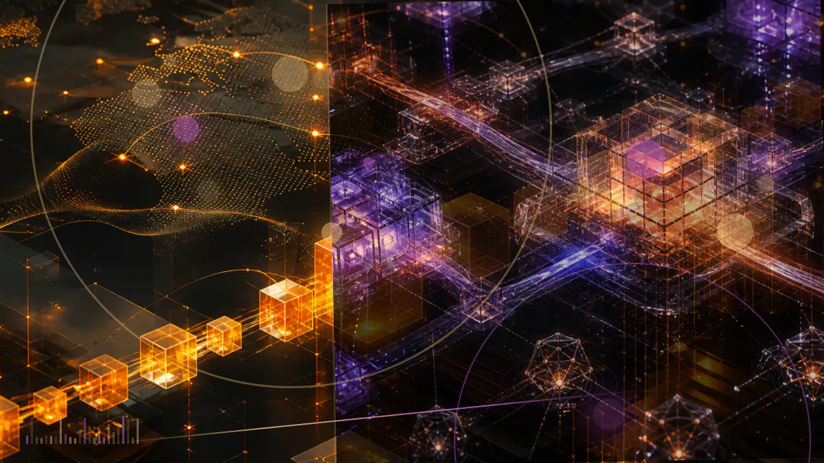 Conceptual illustration of a digital wallet interface separating the Novi and Libra identities
