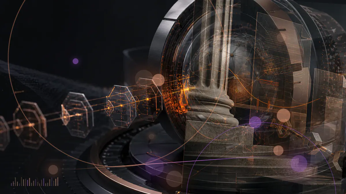 Conceptual illustration of a global digital-currency network connecting a smartphone wallet, reserve assets and institutional validator nodes