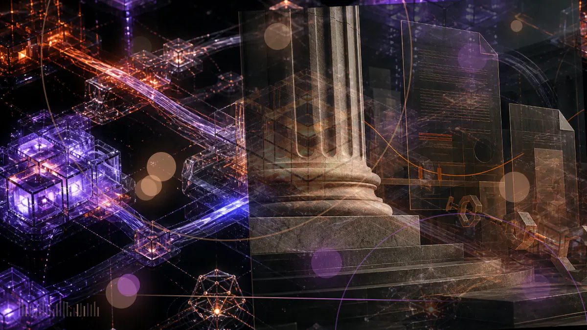 Conceptual illustration of cryptocurrency exchange records connecting to an international regulatory network