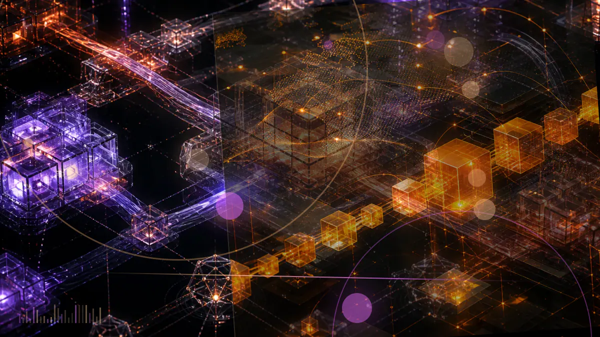 Conceptual illustration of a crypto software interface positioned between users, decentralized protocols and a UK regulatory boundary
