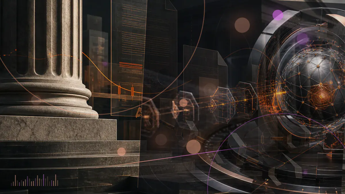 Conceptual illustration of bitcoin, ether and USDC payments passing through a processor before reaching a Ferrari dealer as conventional currency
