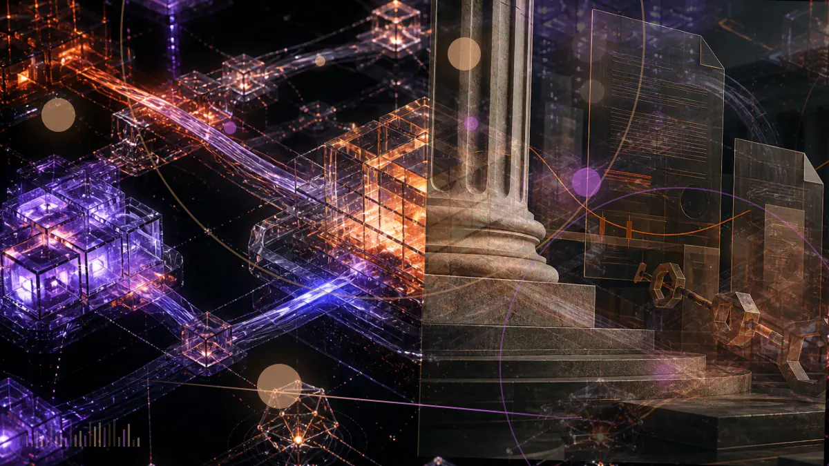 Conceptual illustration of corporate equity financing connecting dollars and stablecoins to a Solana digital-asset treasury