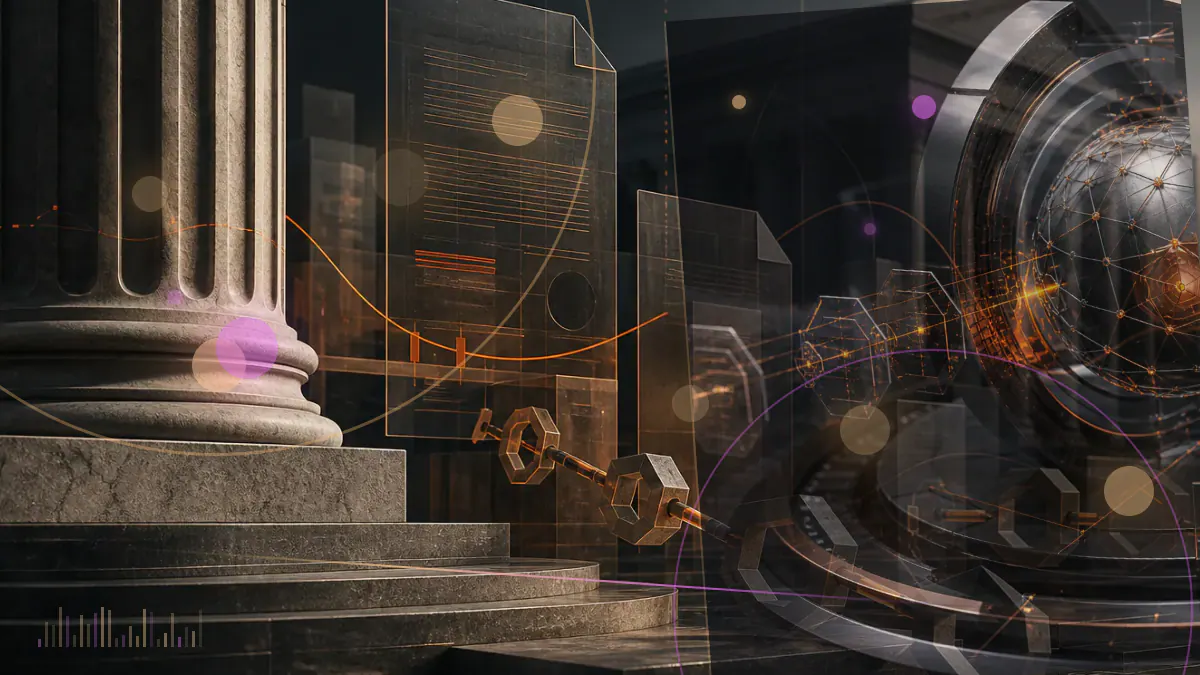 Conceptual illustration of institutional venture capital entering the Bitcoin market against a volatile price display