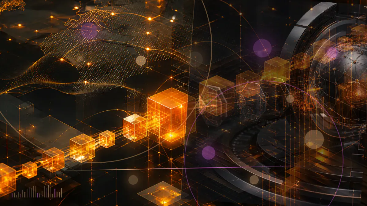 Conceptual illustration of a cryptocurrency lending platform ledger divided between two federal regulatory case files