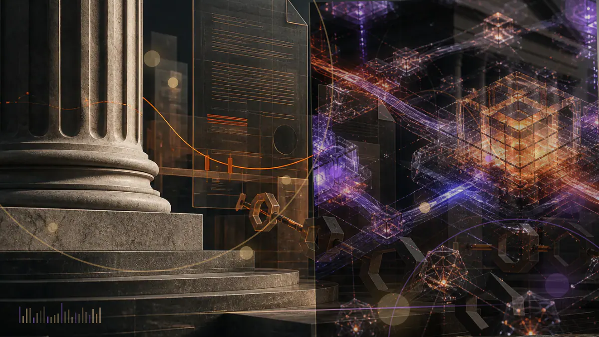 Conceptual illustration of digital tokens moving through a court-supervised liquidation framework