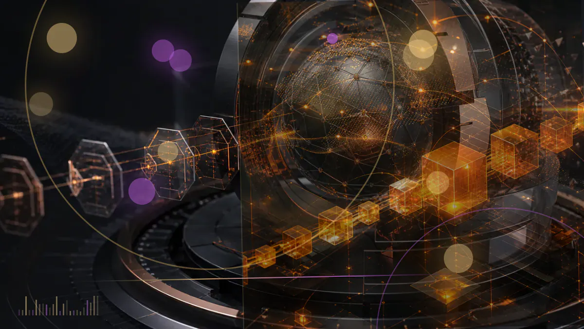 Conceptual illustration of a fractured cryptocurrency exchange network entering a court-supervised restructuring process