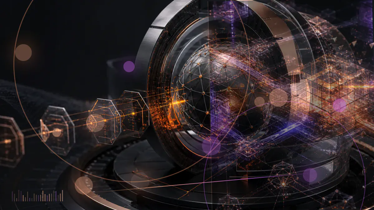 Conceptual illustration of a large early Bitcoin holding passing through an institutional trading desk into a deep global market