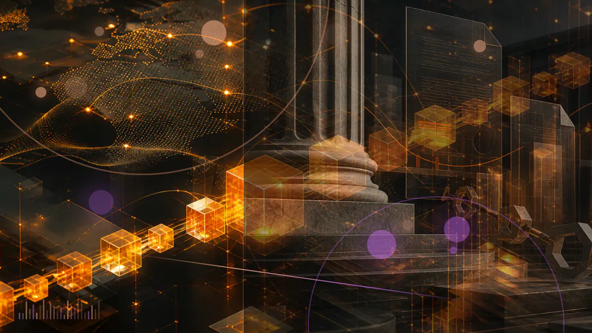 Conceptual institutional trading terminals linking digital-asset lending, derivatives and market-making operations