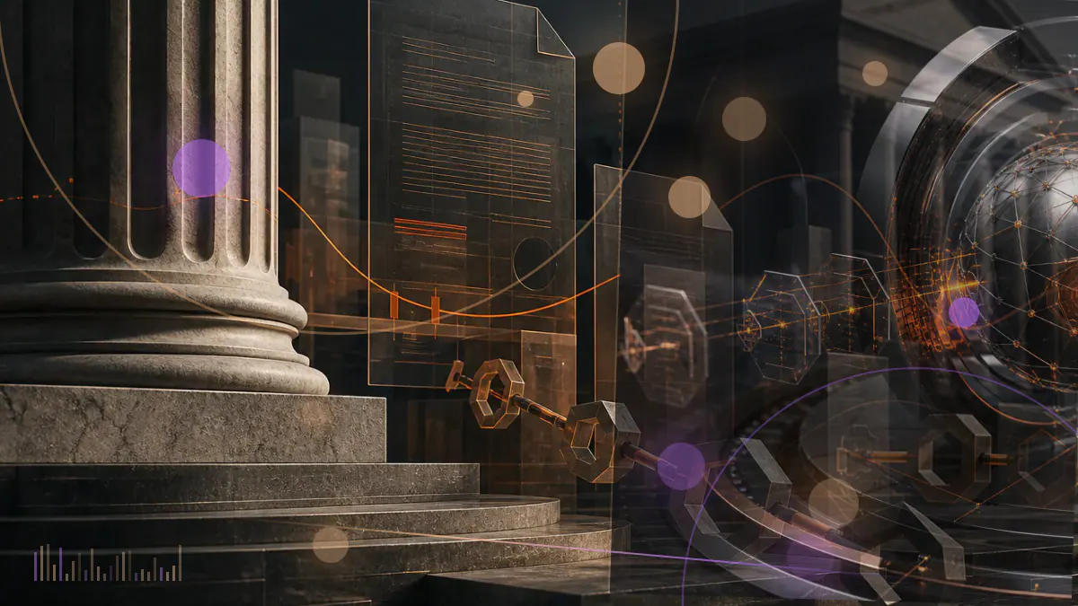 Conceptual illustration of digital-asset custody and staking services entering a federally supervised trust-bank framework