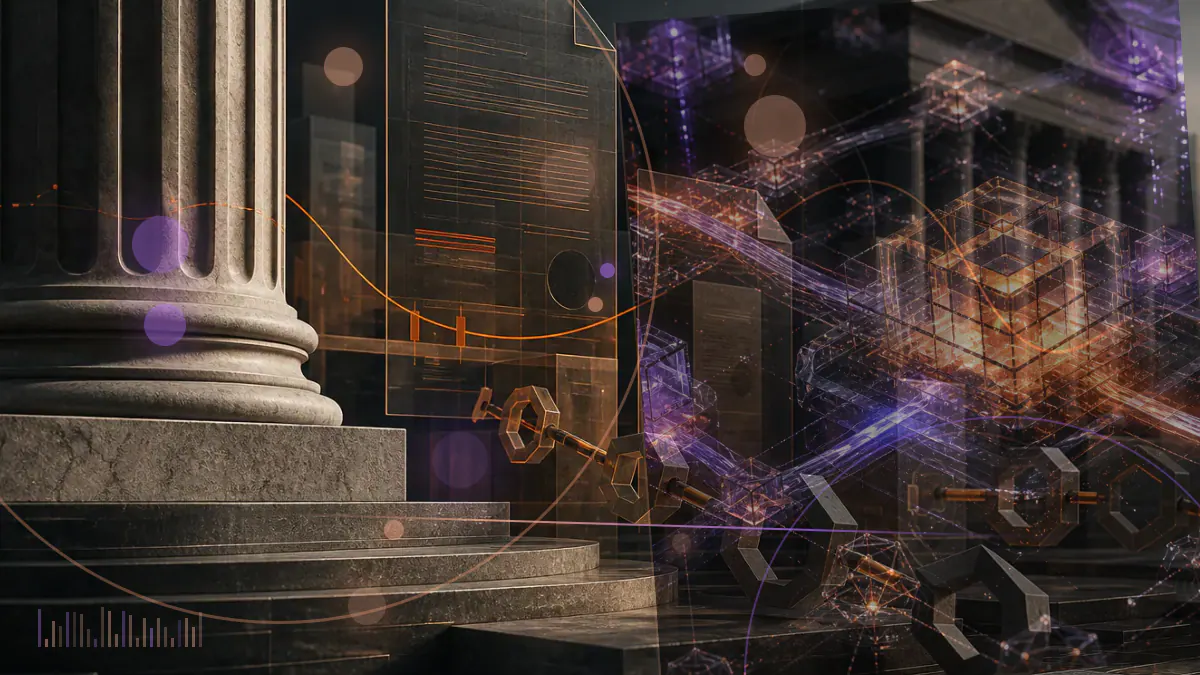 Conceptual illustration of Galaxy Digital’s cryptocurrency trading and data-center businesses feeding into a quarterly earnings statement