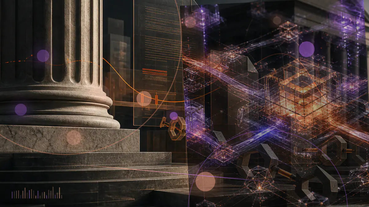 Conceptual illustration of a large cryptocurrency order moving through a separate electronic trading channel beside a public order book