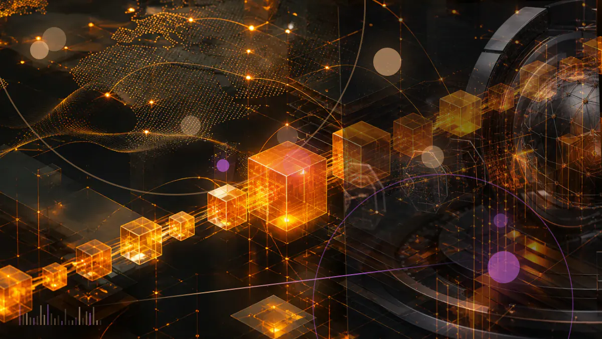 Conceptual illustration of a secured cryptocurrency exchange and custody vault undergoing an independent controls review