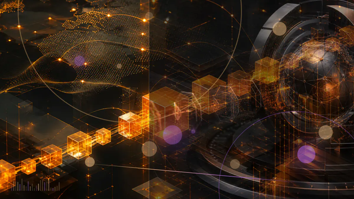 Conceptual illustration of a bitcoin-linked fund document moving between an asset manager and a regulatory ledger