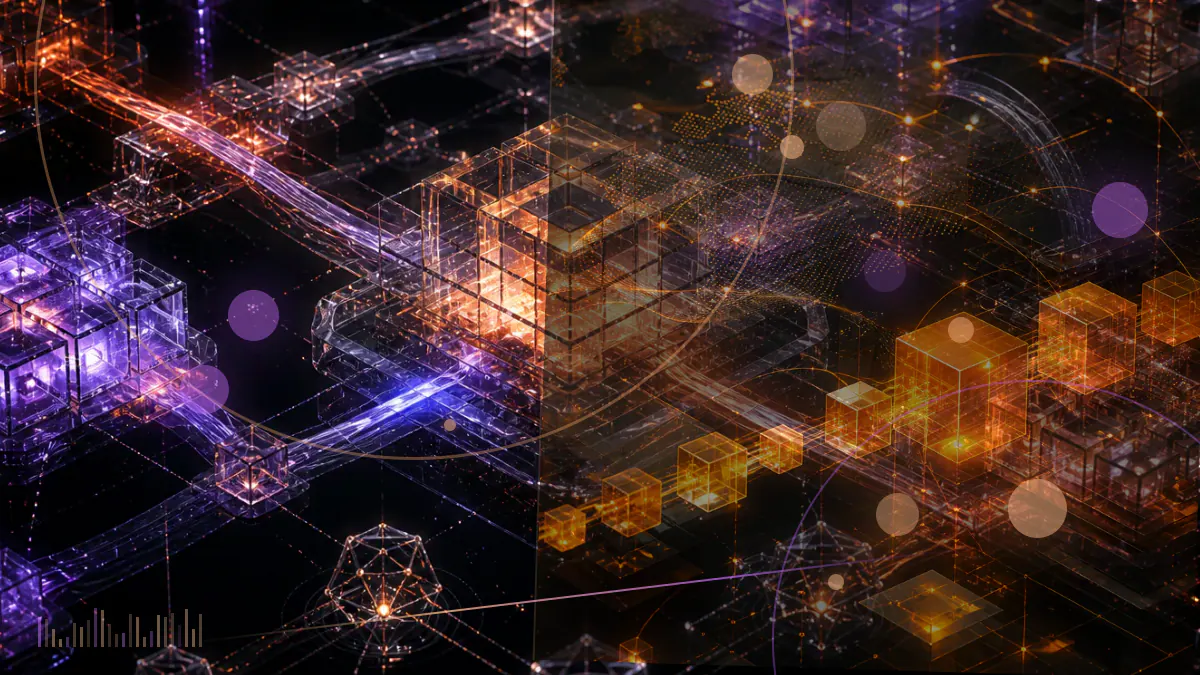 Conceptual illustration of a conventional investment fund connecting to bitcoin through an intermediate trust structure