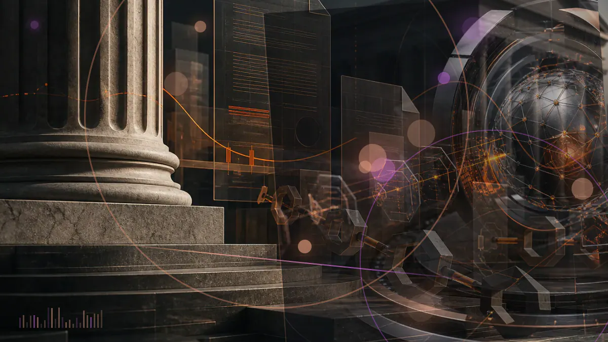 Conceptual illustration of digital assets escaping through a fractured cross-chain bridge while investigators trace the transfer path
