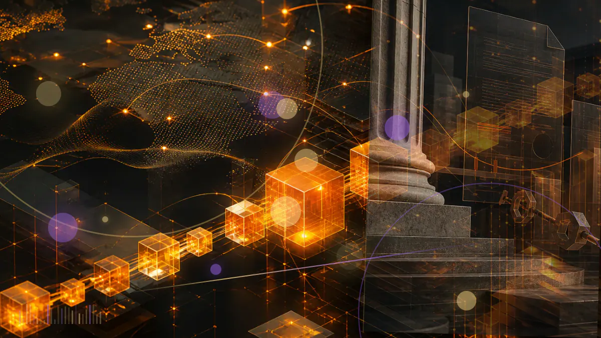 Conceptual illustration of stablecoin liquidity cycling between interconnected vaults as a valuation gauge breaks
