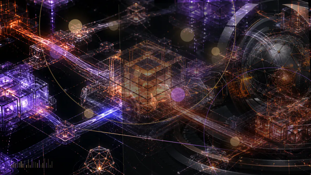 Conceptual illustration of the Hong Kong skyline behind a regulated digital-asset exchange gateway and token ledger