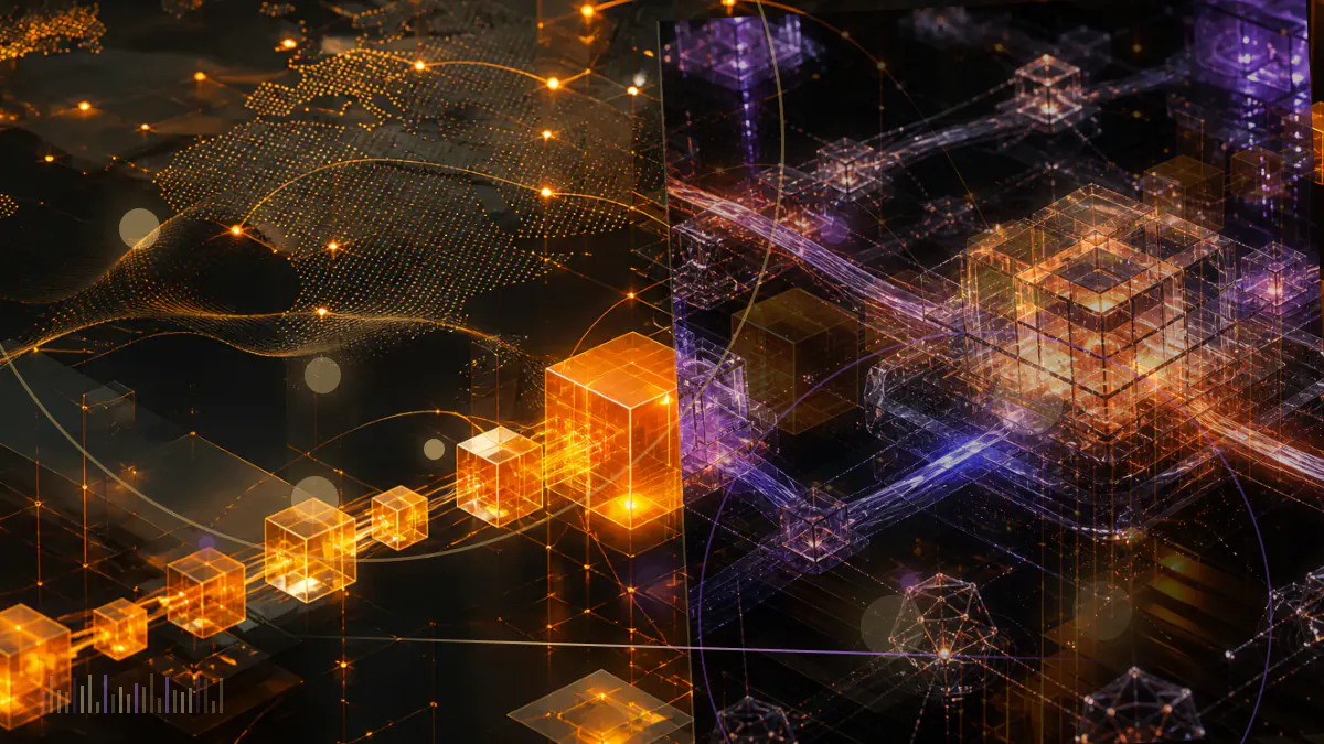 Conceptual illustration of six legislative documents arranged around a digital ledger and cryptocurrency tax symbols