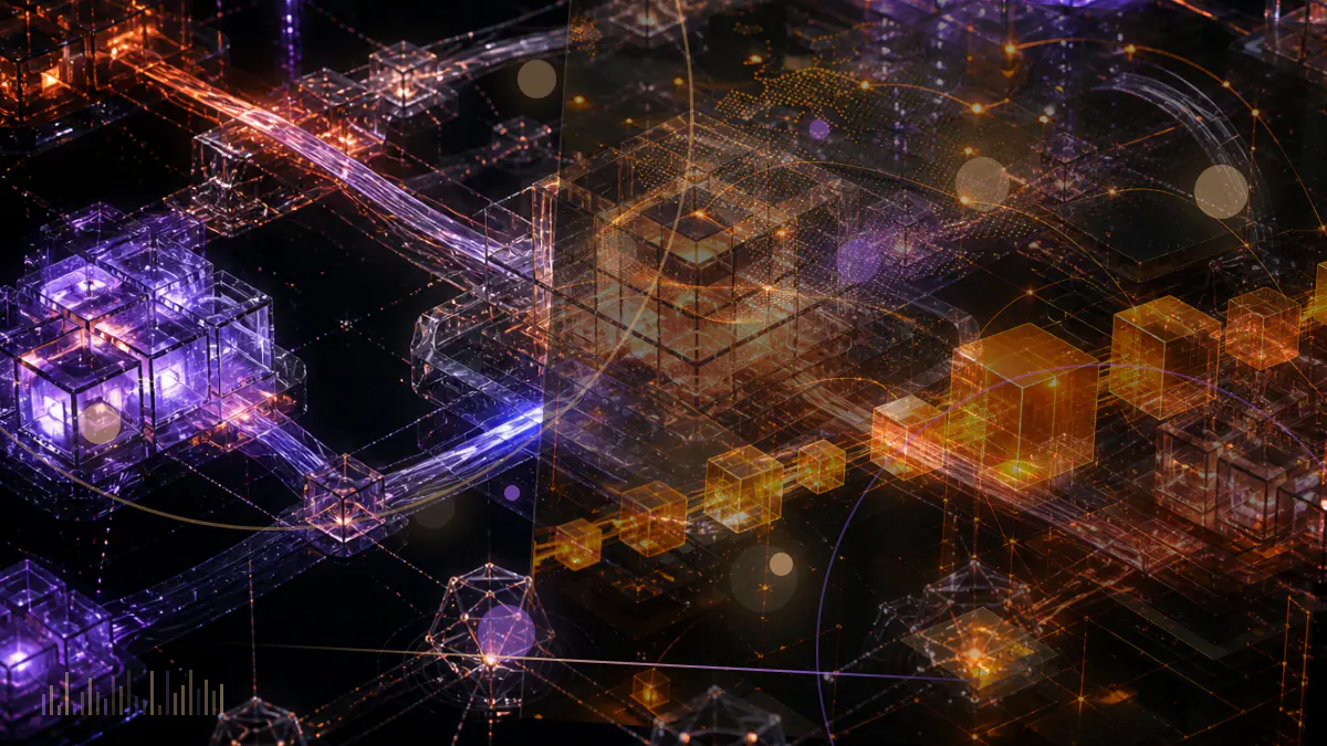 Conceptual illustration of compromised cryptographic keys crossing between Ethereum and BNB Smart Chain as token liquidity fractures