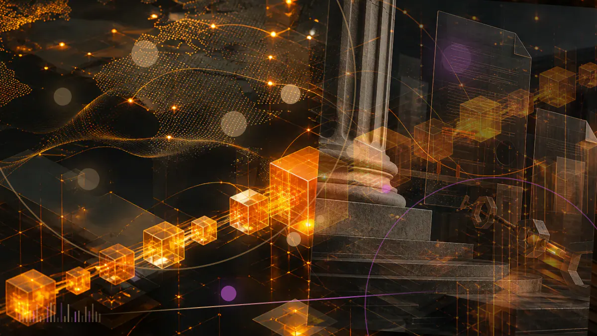 Conceptual illustration of a courthouse calendar shifting an Illinois digital-asset tax deadline from January to July