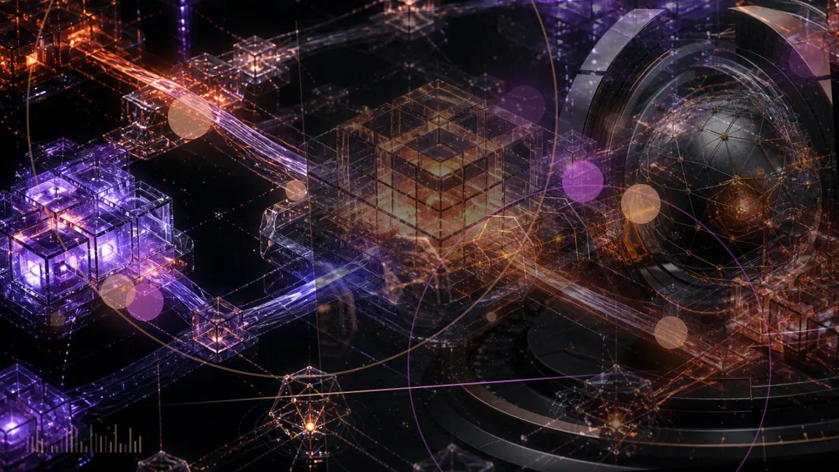 Conceptual illustration of central-bank reserve tokens moving between national financial systems across a shared permissioned ledger