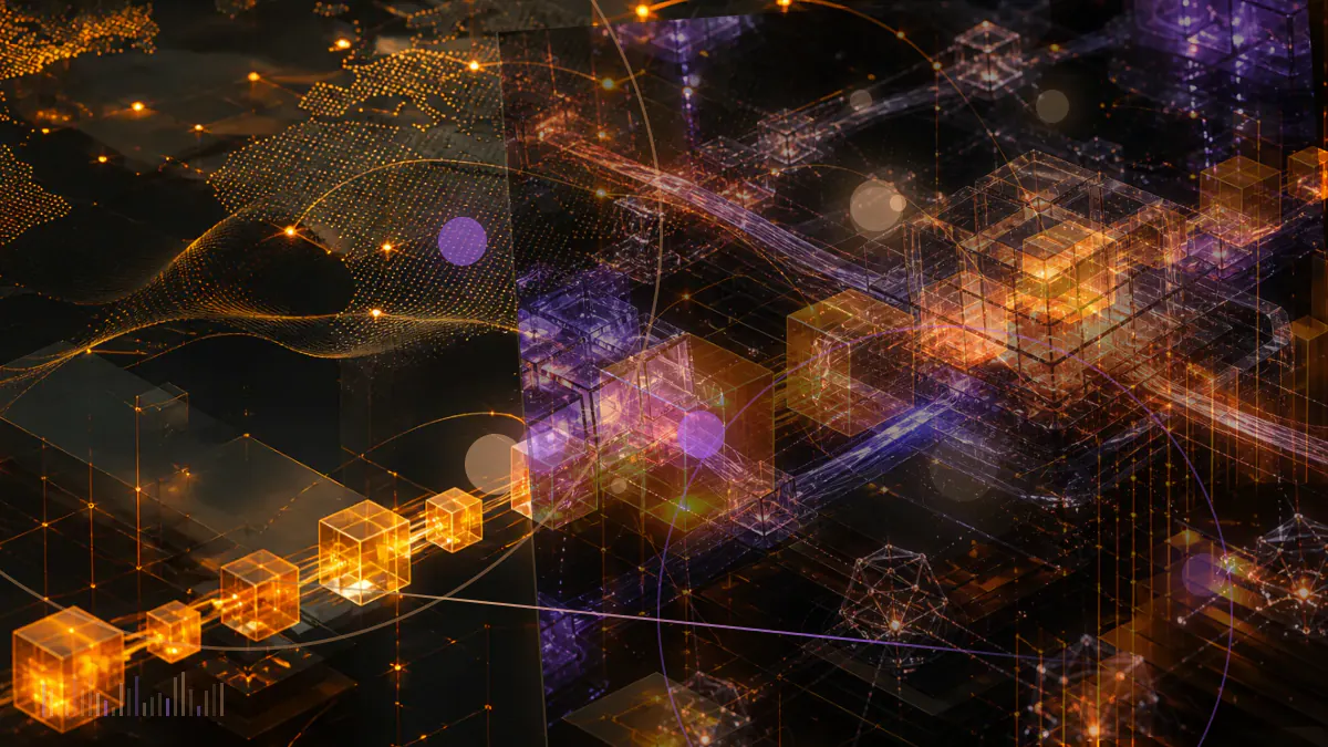 Conceptual illustration of a distorted crypto price oracle feeding inflated collateral values into a decentralized lending protocol