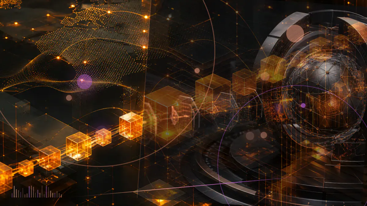 Conceptual illustration of an interrupted IOTA transaction network surrounding a locked digital wallet