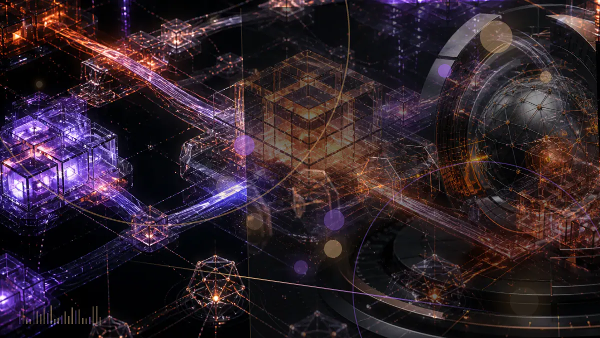 Conceptual illustration of a federal courtroom bench beside a confidential cryptocurrency exchange listing board