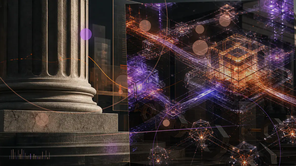 Conceptual illustration of the Cosmos Hub linking an ATOM symbol to multiple exchange markets
