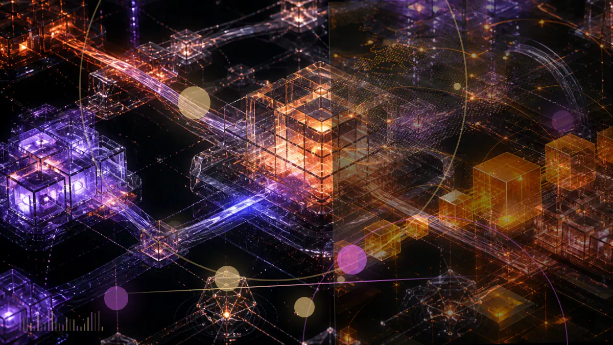 Conceptual illustration of a cryptocurrency exchange trading engine restarting beside an empty digital order book