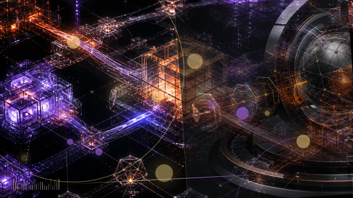 Conceptual illustration of a European central-bank building overlooking volatile digital-asset market signals