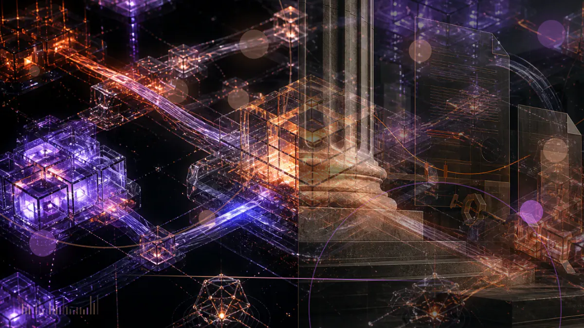 Conceptual illustration of malicious code entering a shared wallet-connection package and spreading across decentralized-application interfaces