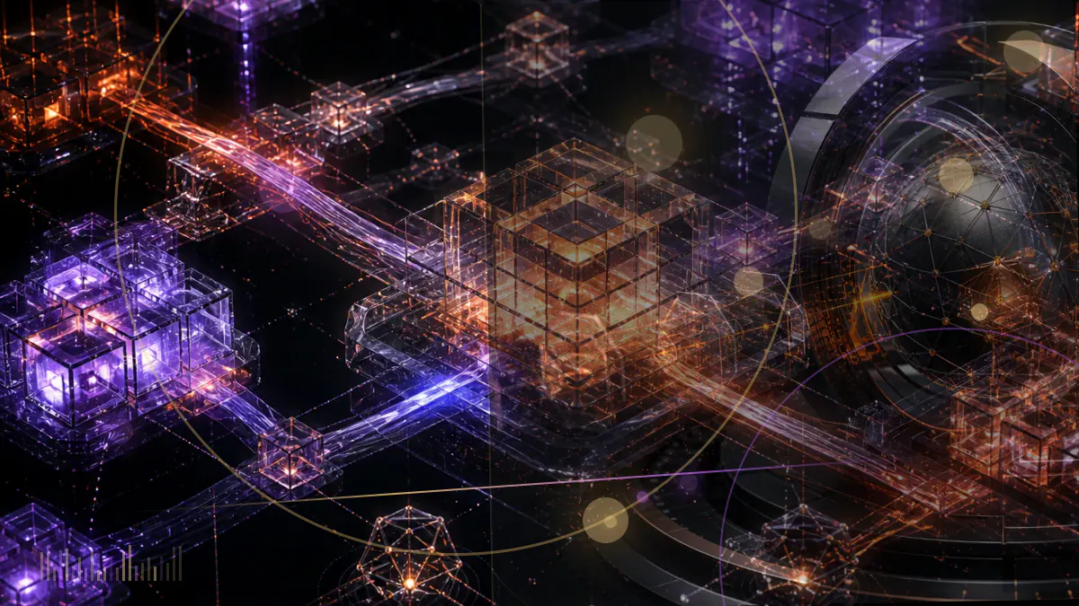 Conceptual illustration of a Libra payment network branching into dollar, euro and sterling digital tokens