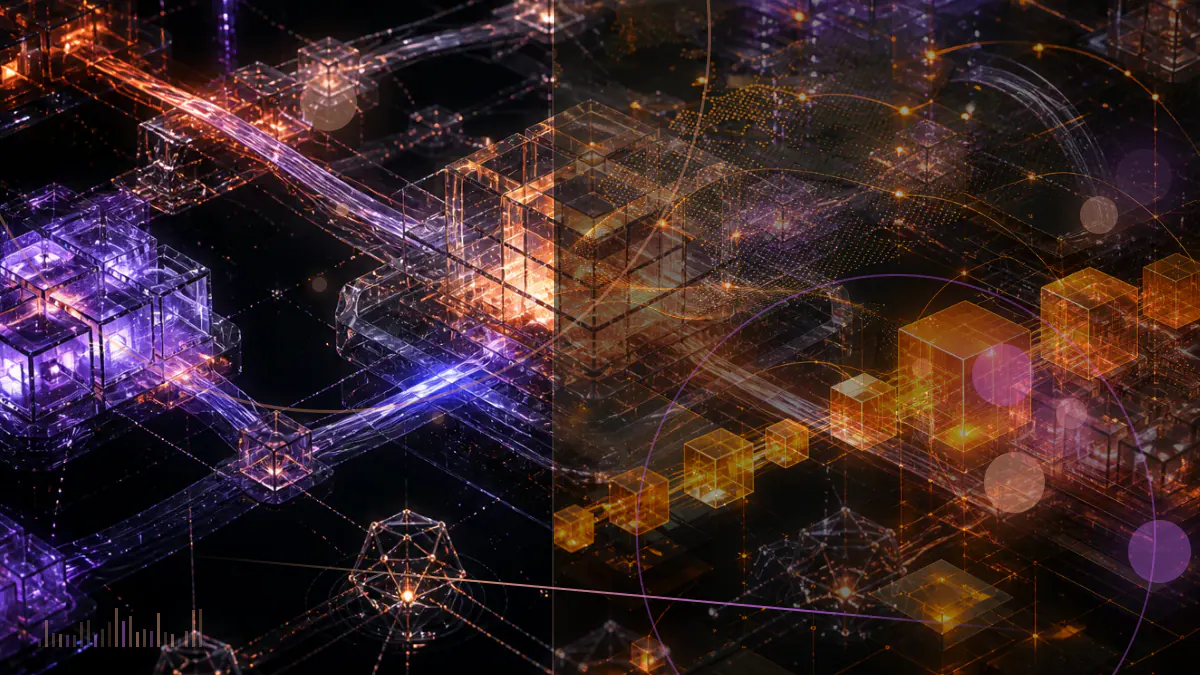 Conceptual illustration of ether moving from four layer-2 networks into a shared Ethereum staking system