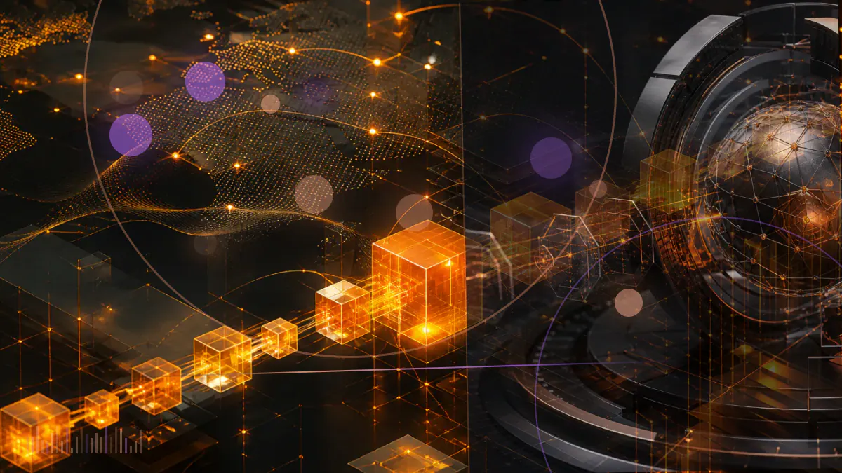 Conceptual illustration of a glowing bitcoin payment traveling through interconnected Lightning Network nodes toward Venezuela