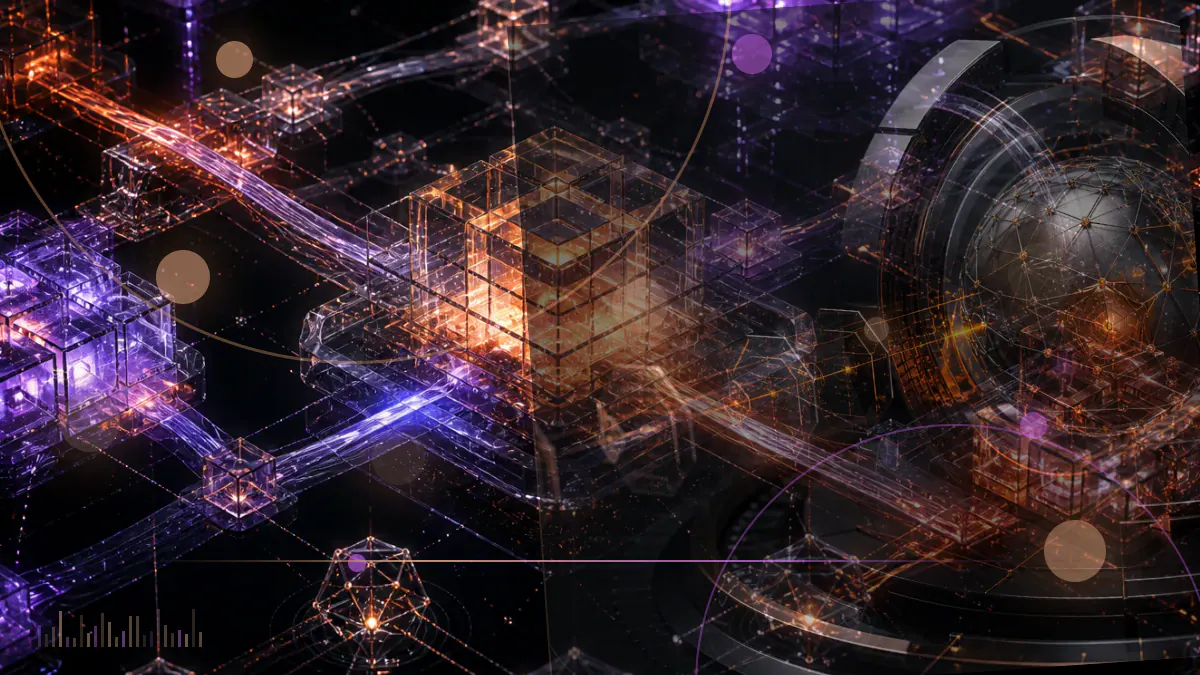 Conceptual illustration of a Litecoin proof-of-work chain crossing a halving threshold as the mining reward divides in two