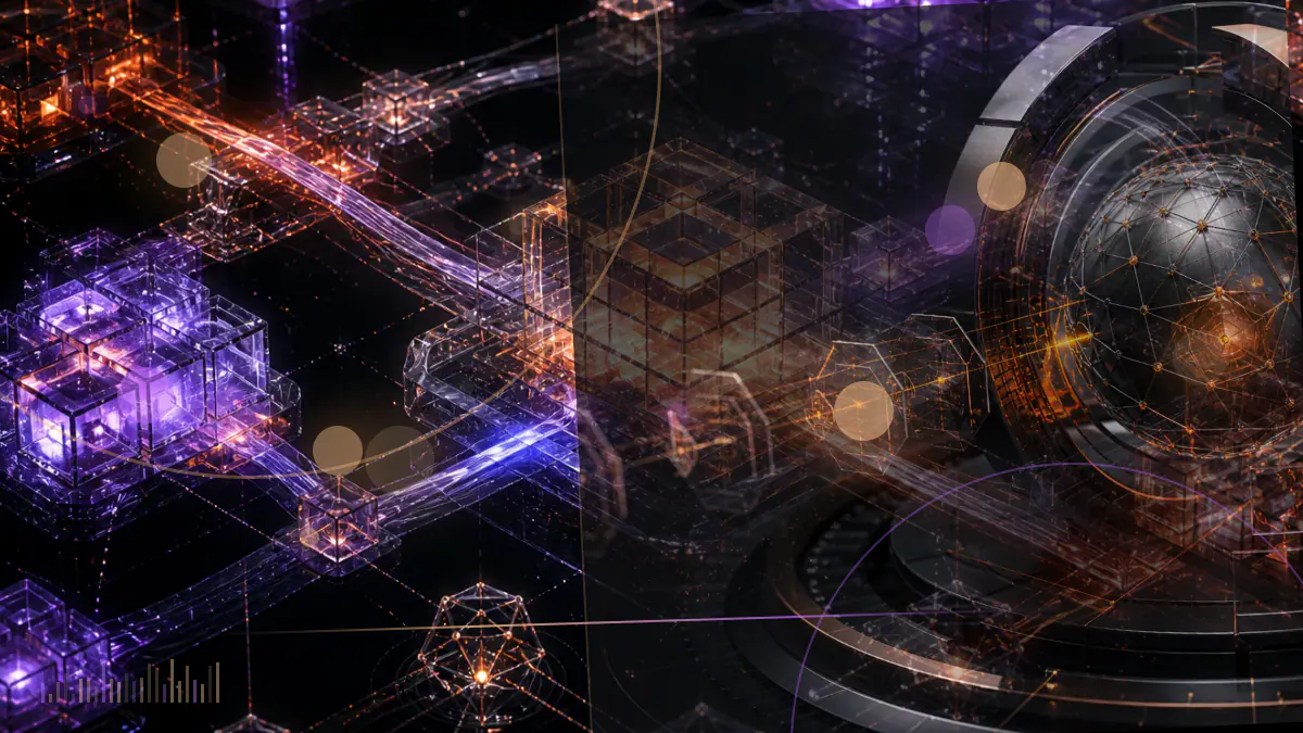 Conceptual illustration of bitcoin flowing into a digital reserve vault connected to a stablecoin network
