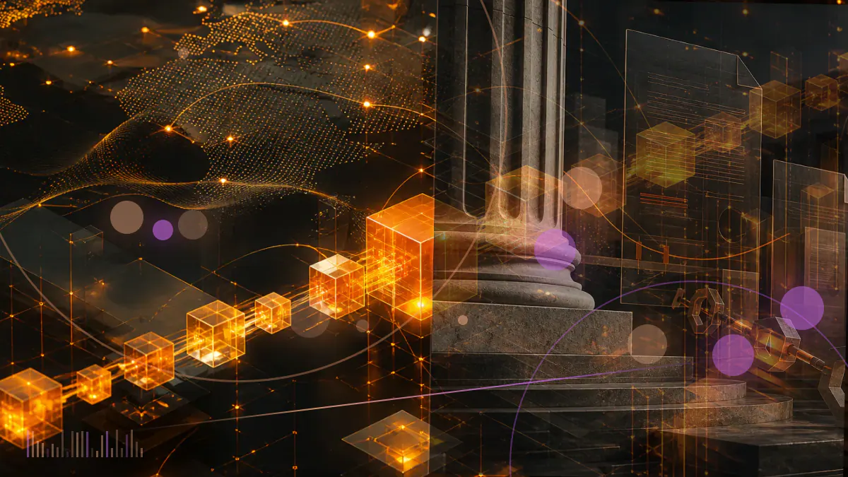 Conceptual illustration of USDC entering a Maker smart-contract vault while Dai liquidity flows toward a stressed auction system