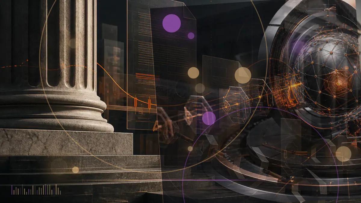 Conceptual illustration of digital assets secured inside a regulated custody vault beside the outline of Mauritius