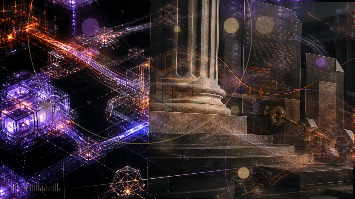 Conceptual illustration of Dogecoin moving through a basketball arena’s digital ticket and merchandise checkout system