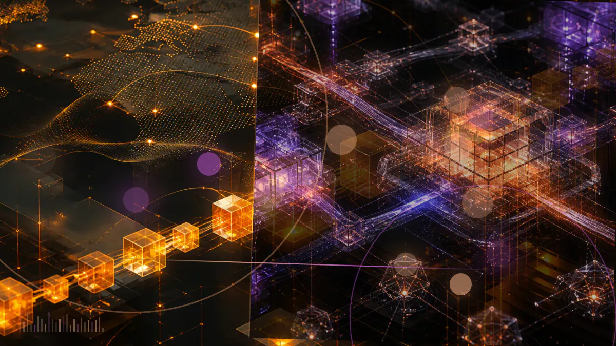 Conceptual illustration of fragmented Ethereum validator nodes surrounding a disrupted network clock
