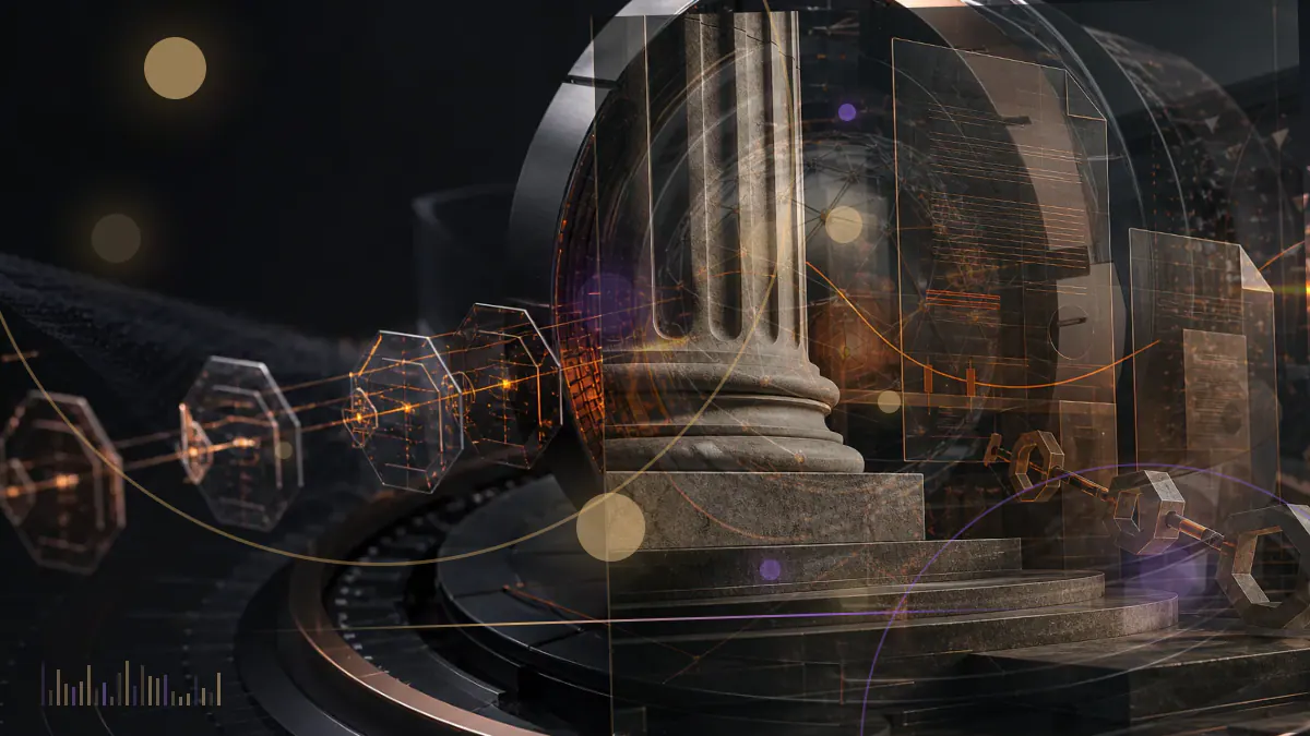 Conceptual illustration of MLN tokens moving between old and new Ethereum smart contracts ahead of a protocol upgrade