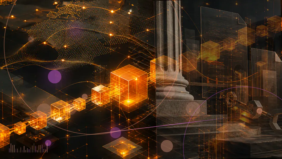 Conceptual illustration of secured corporate notes and stock issuance connected to a bitcoin treasury