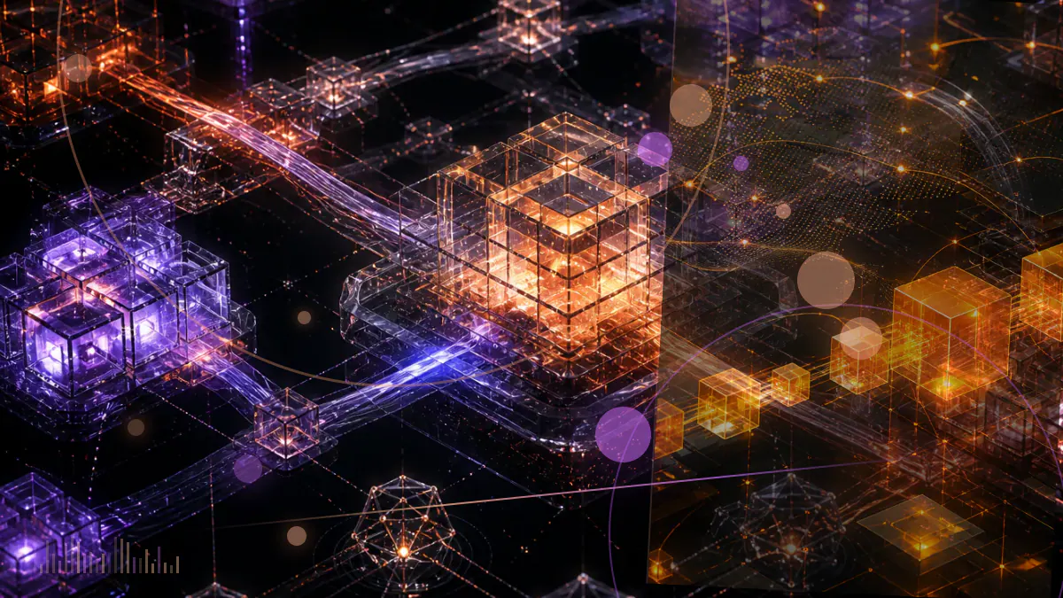 Conceptual illustration of bitcoin beside a public-company equity ledger and capital-market network