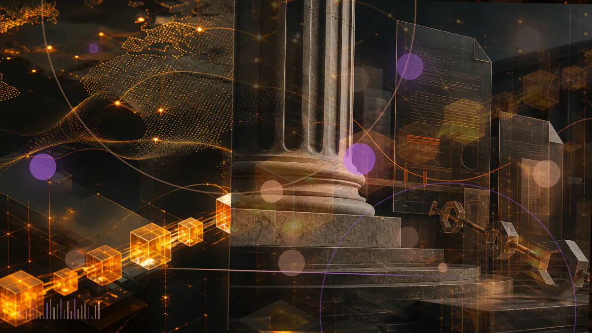 Conceptual illustration of zero-knowledge proofs connecting programmable applications to Mina’s upgraded mainnet