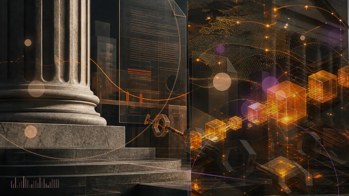 Conceptual visualization of compact cryptographic signatures moving through Monero’s network